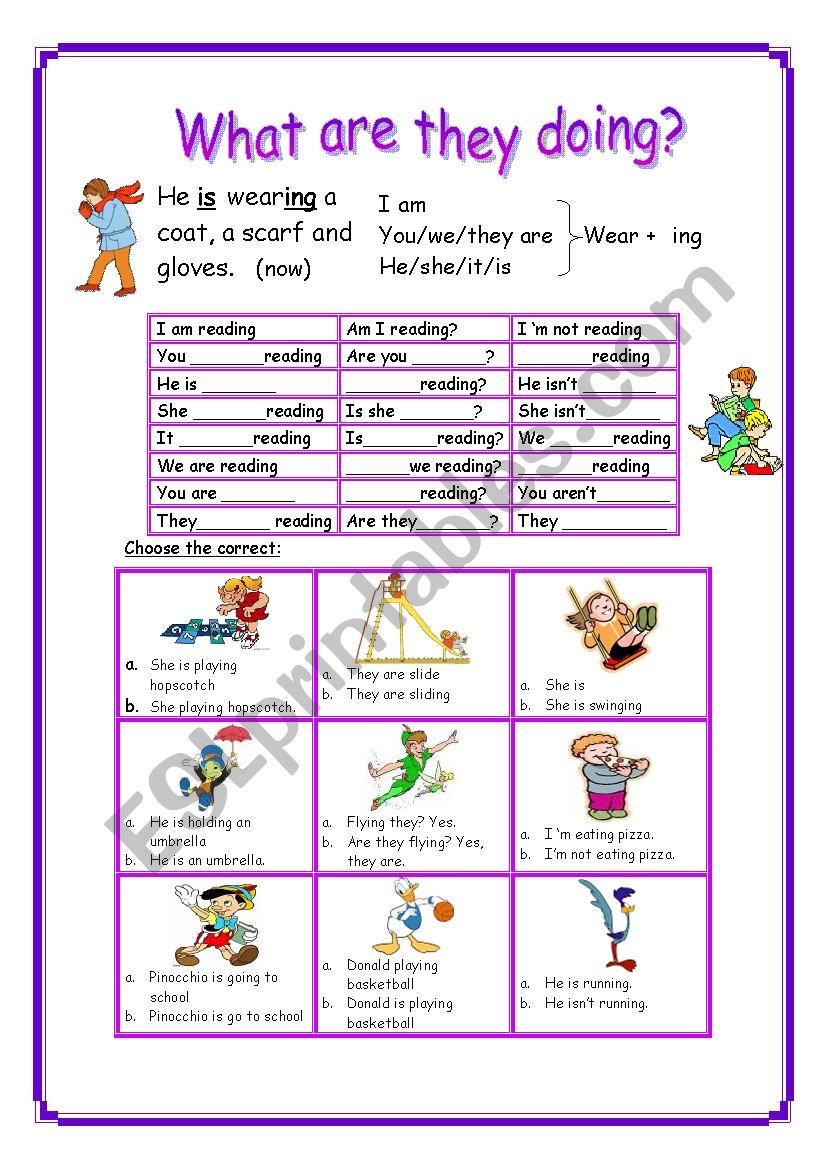 What are they doing? worksheet