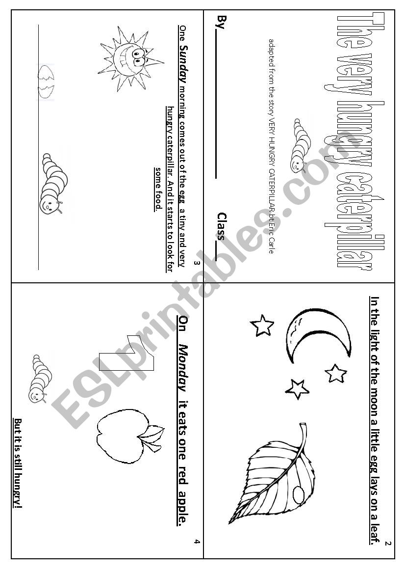 the very hungry caterpillar minibook part 1  (1/2)