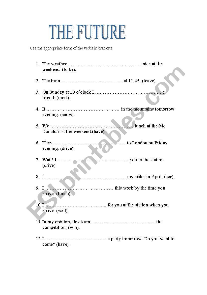 The future worksheet