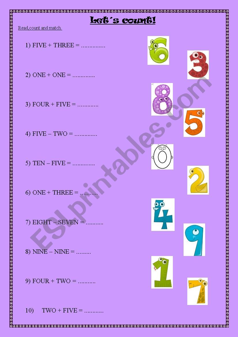 LETS COUNT! worksheet