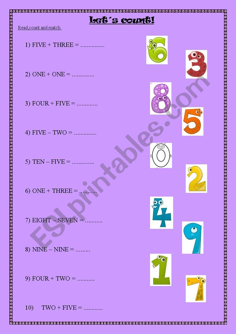 LETÂ´S COUNT! worksheet