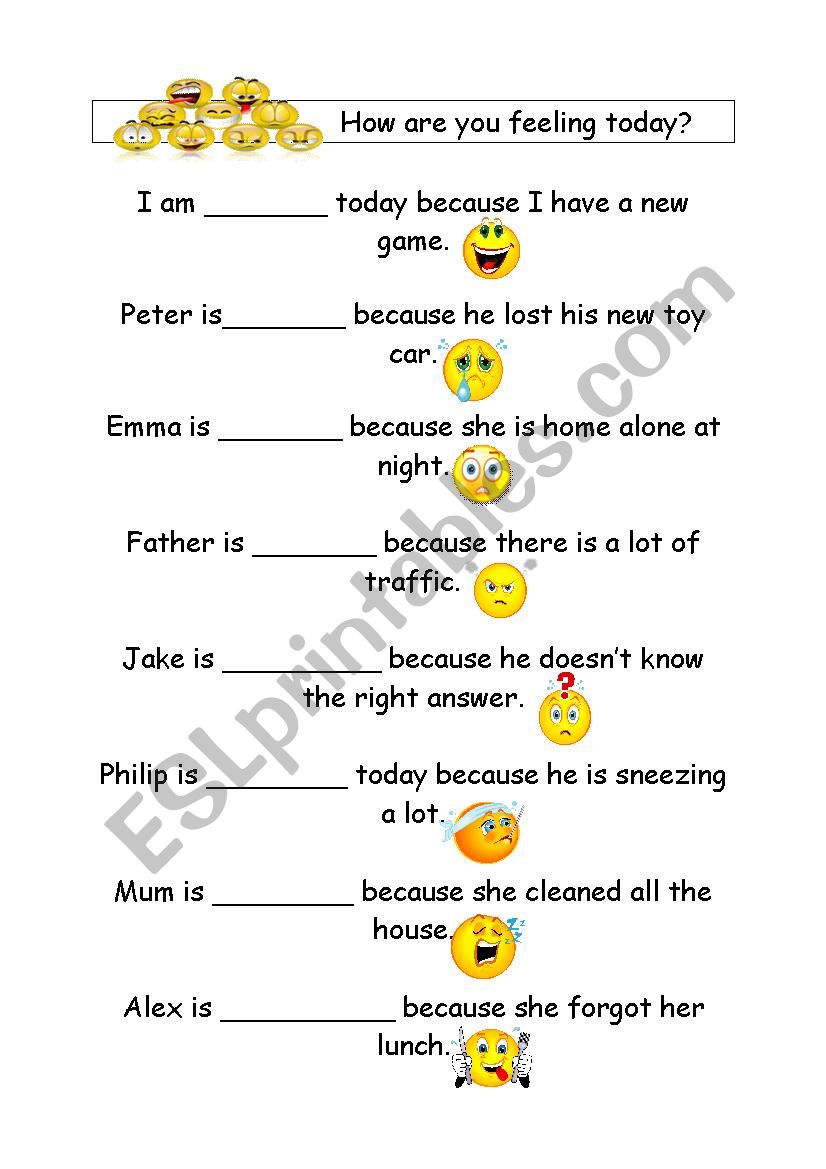 Feelings worksheet