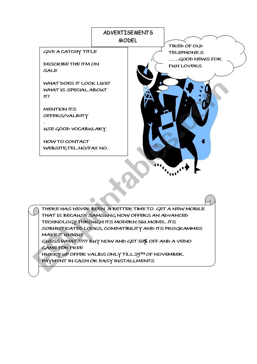 ADVERTISING worksheet