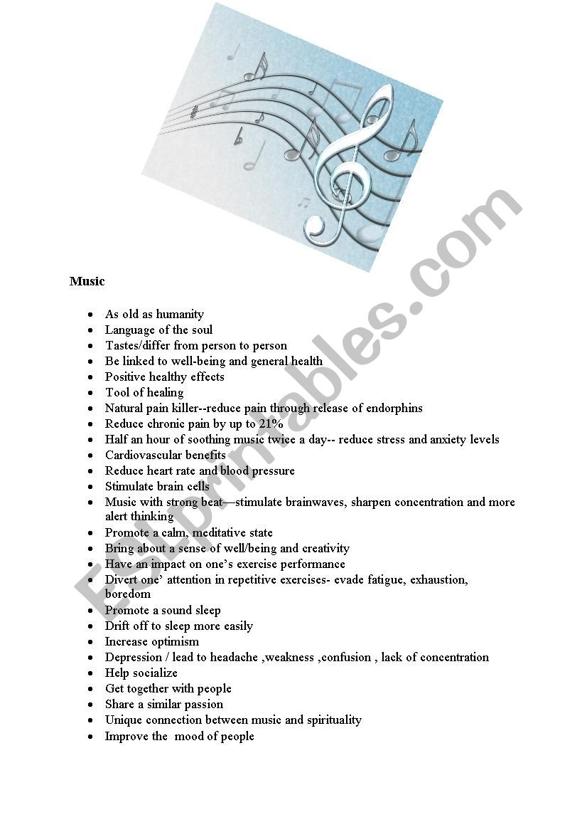 music worksheet