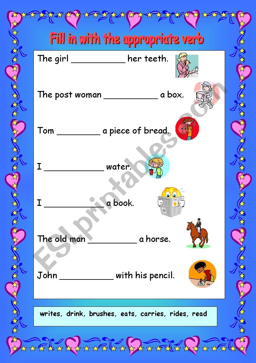 verbs worksheet