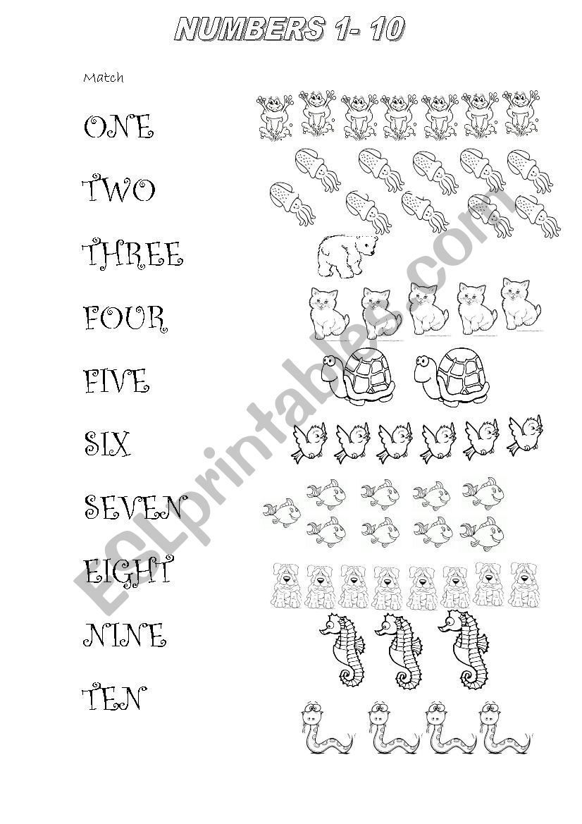 numbers 1-10 worksheet