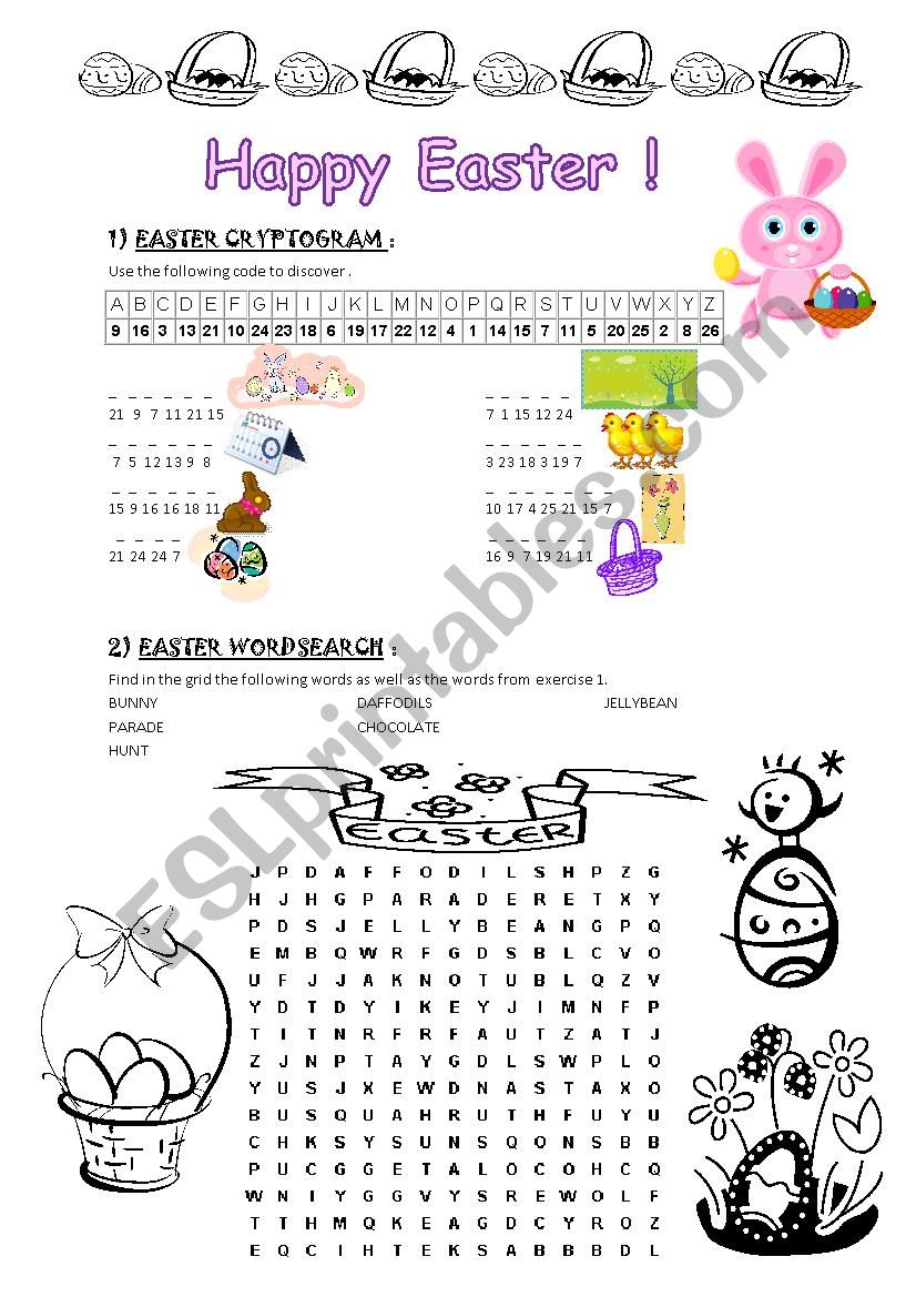 Easter activities worksheet