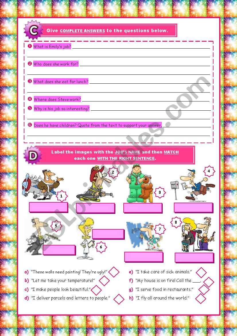 Jobs+Places in Town+Transports - 7th grade test (Version B) 2/3