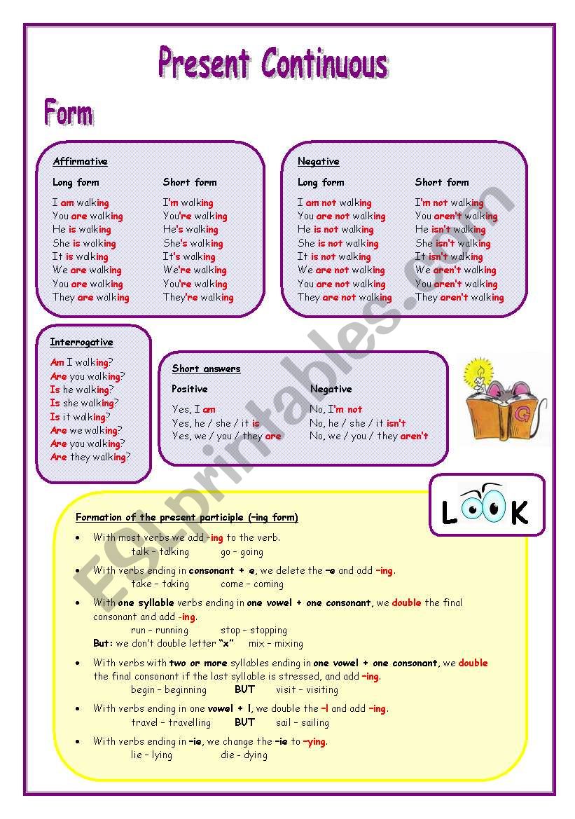 Present Continuous Tense (1) worksheet