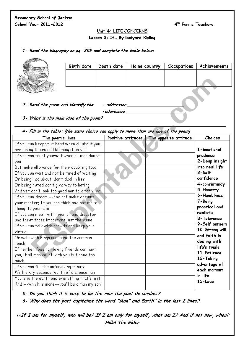 unit 4 lesson 3 If... worksheet