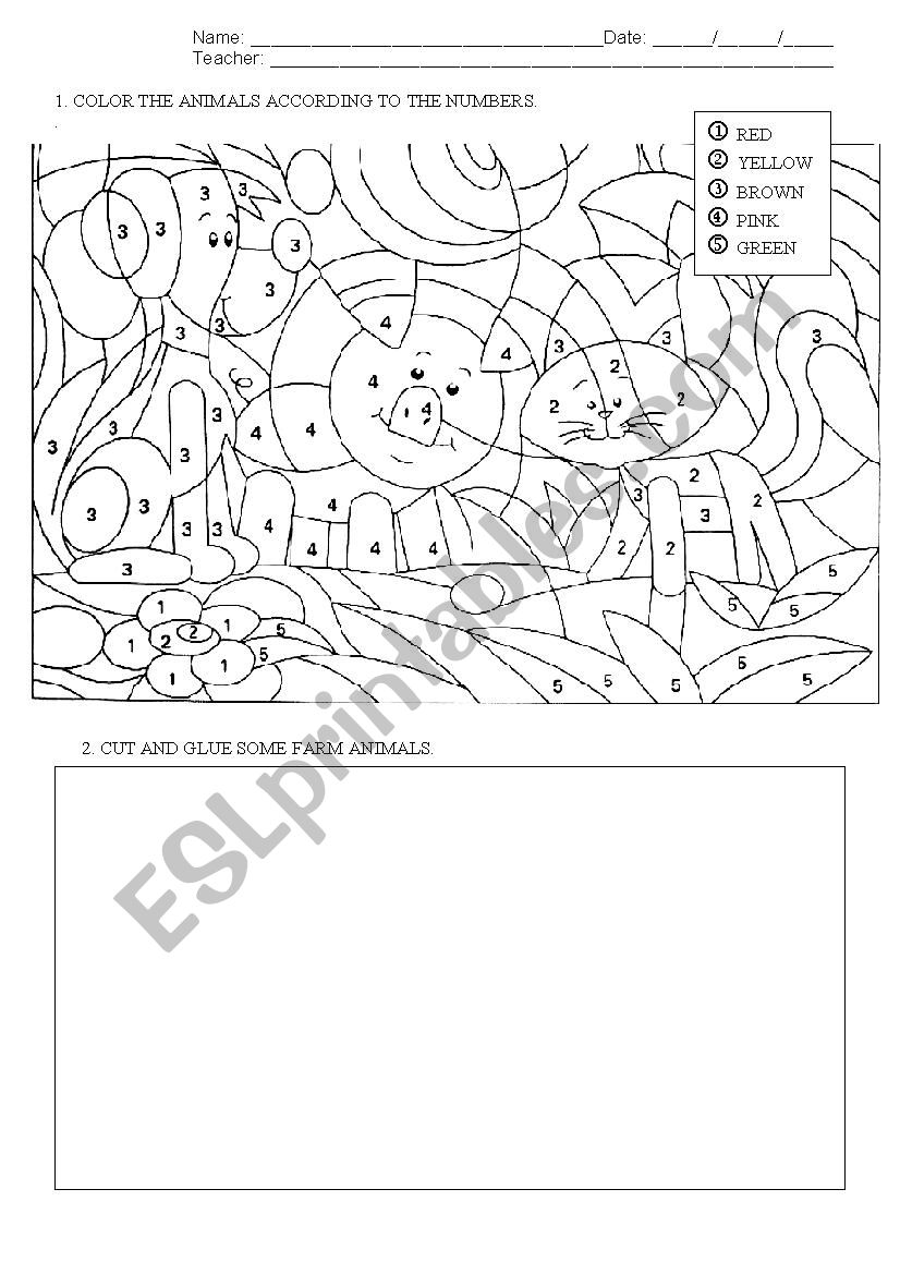 Farm animals worksheet