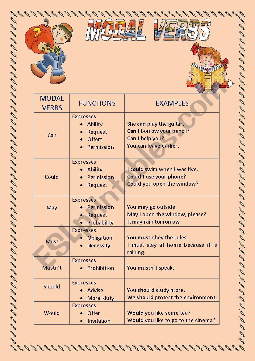 MODAL VERBS worksheet