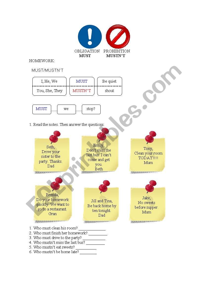  obligation and prohibition worksheet