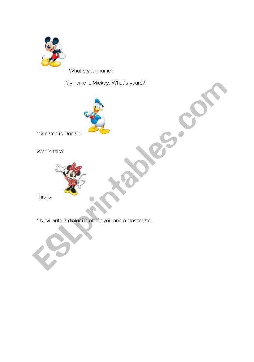 Whats your name? worksheet