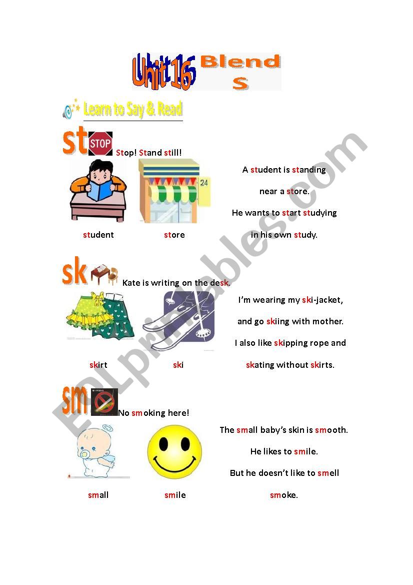 A Series of Phonics Printables Unit 16