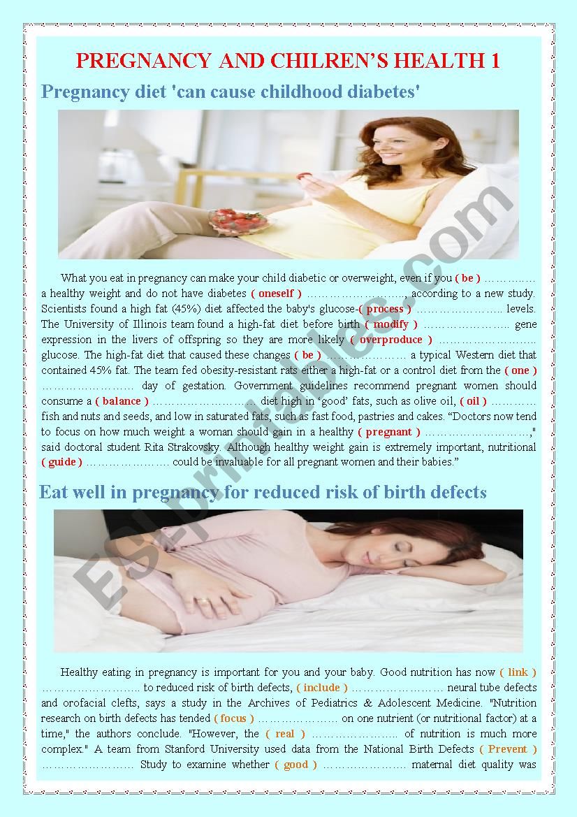PREGNANCY AND CHILRENS HEALTH 1