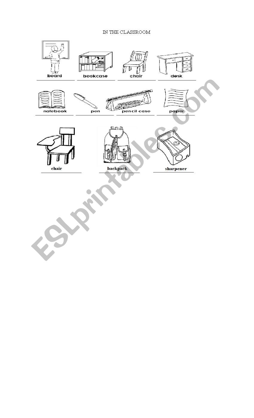 In the classroom worksheet