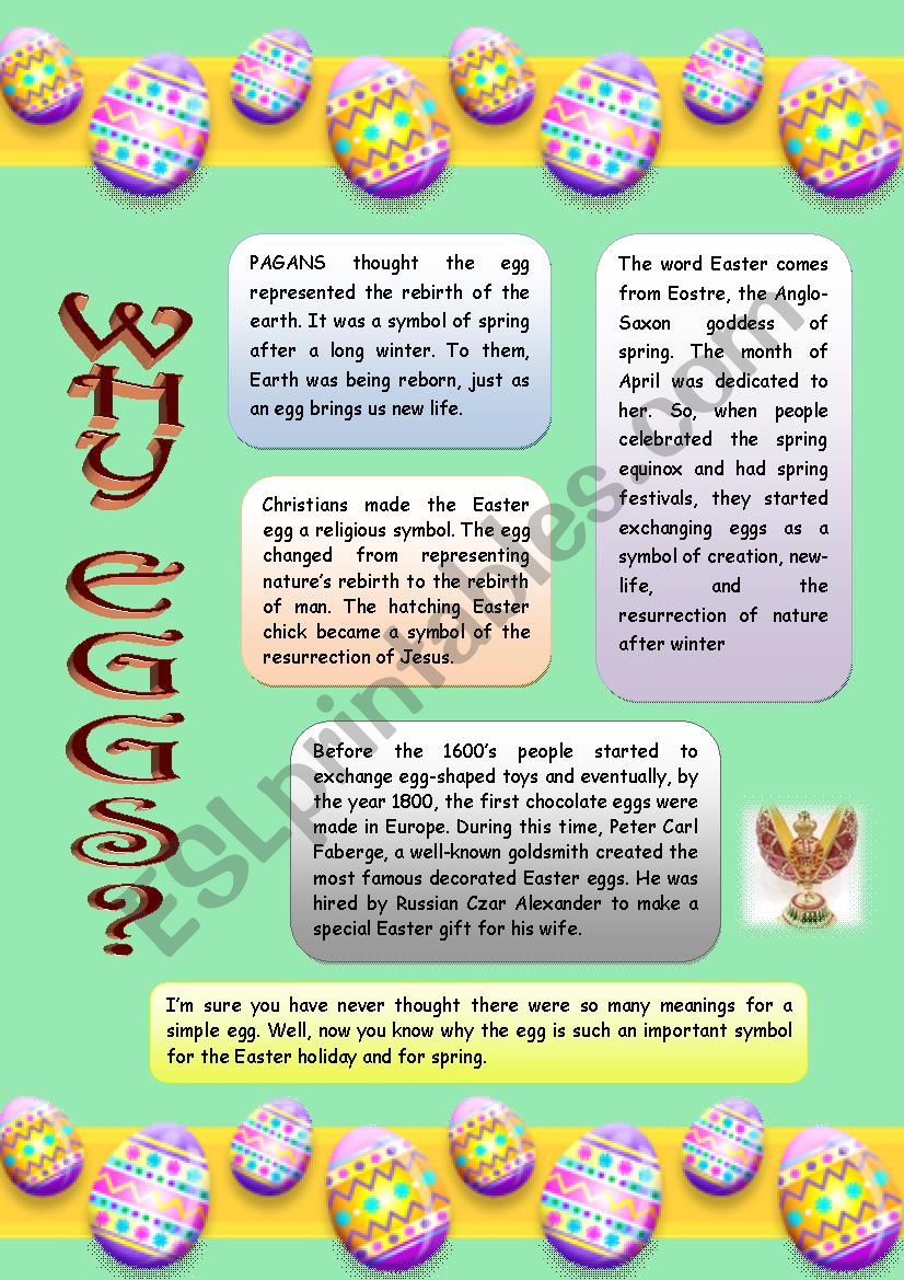 Why Eggs? worksheet