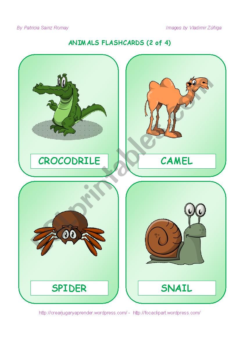 ANIMALS FLASHCARDS  - 2 OF 4 worksheet