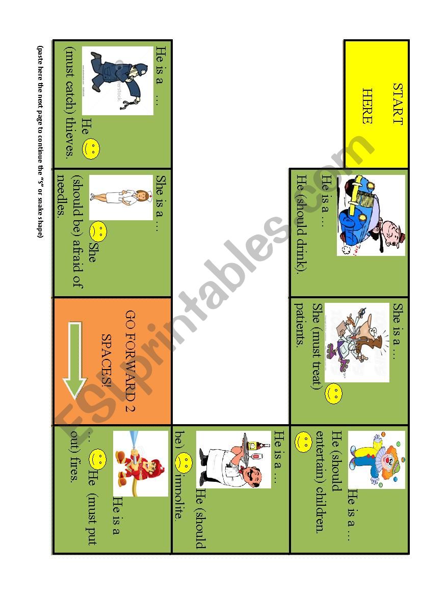 Boardgame modals - SHOULD/SHOULDNT (smiley faces)- PART 1