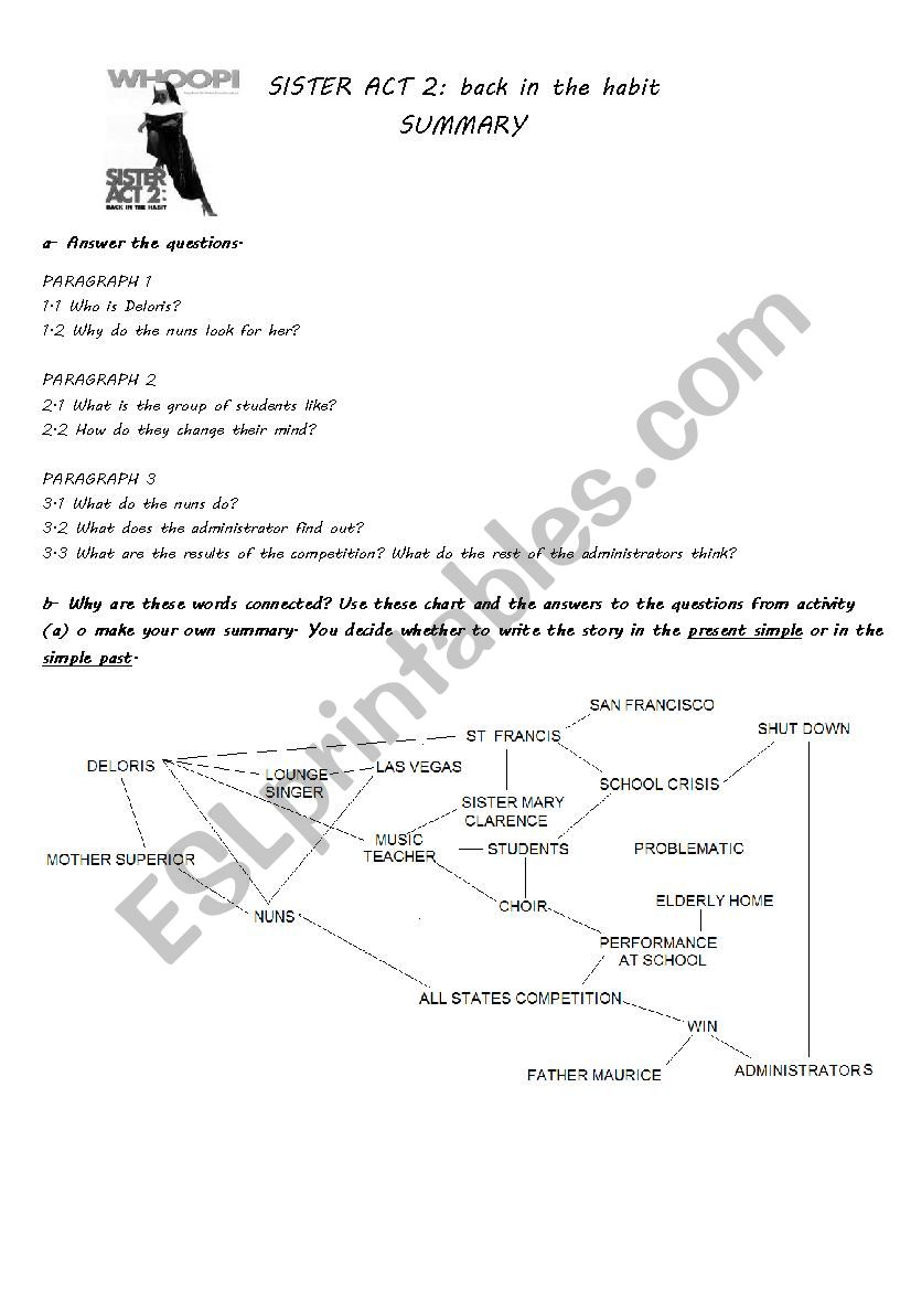 Sister Act 2 summary worksheet