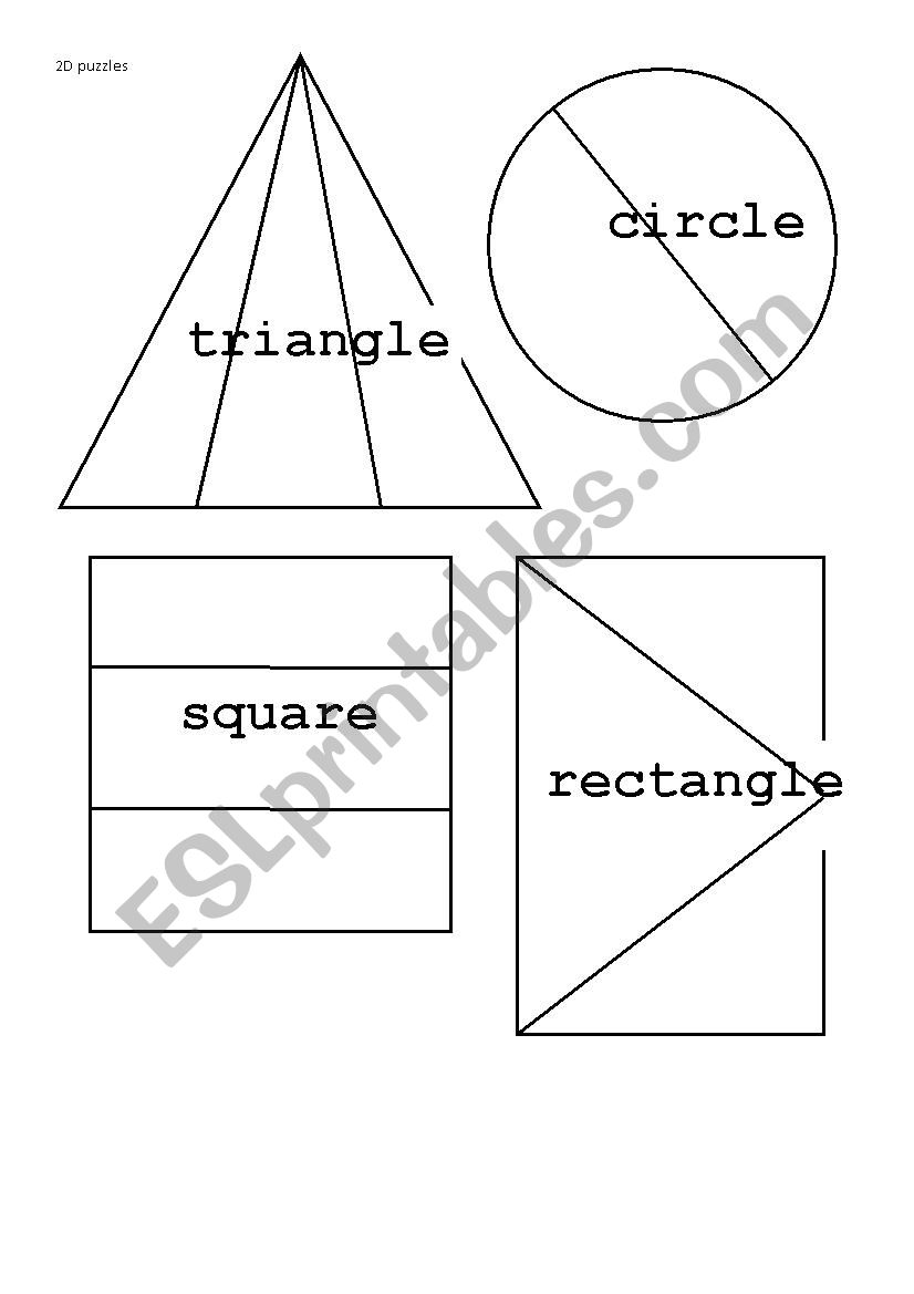 2D shape puzzles worksheet