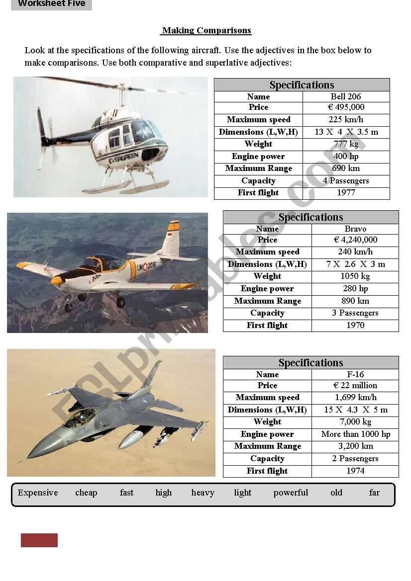 Superlative & comparative adjectives