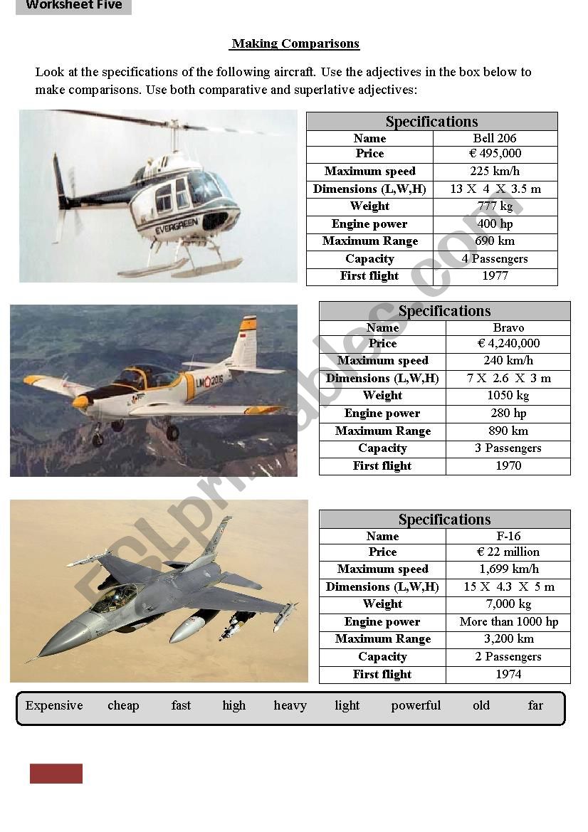 Superlative & comparative adjectives