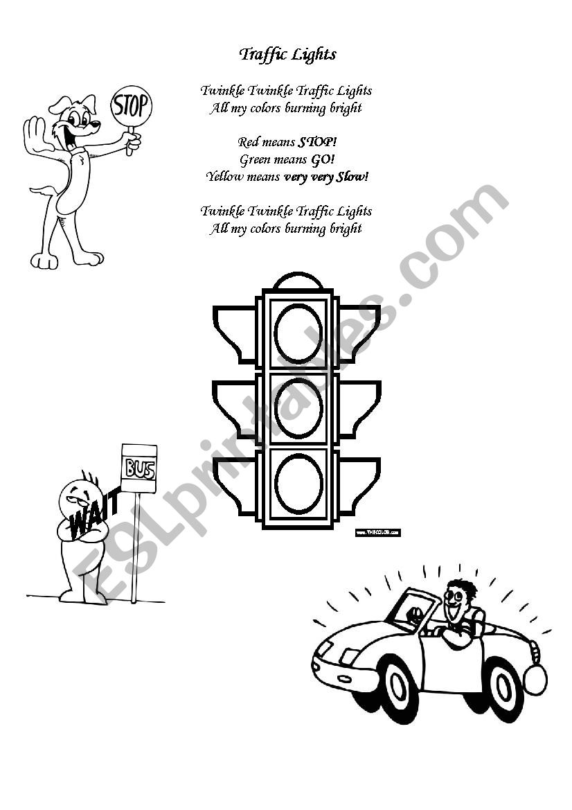 Traffic Lights Rhyme worksheet