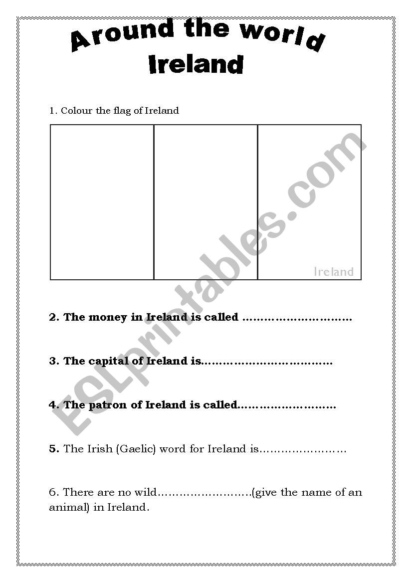 Around the world 9 - Ireland worksheet