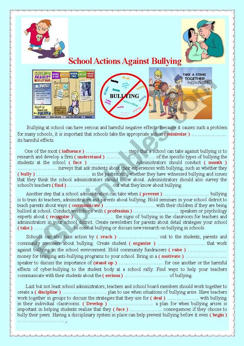 School Actions Against Bullying