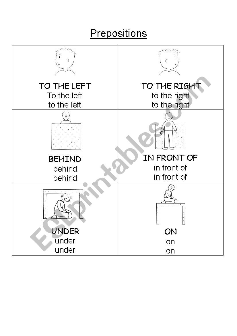 Prepositions worksheet