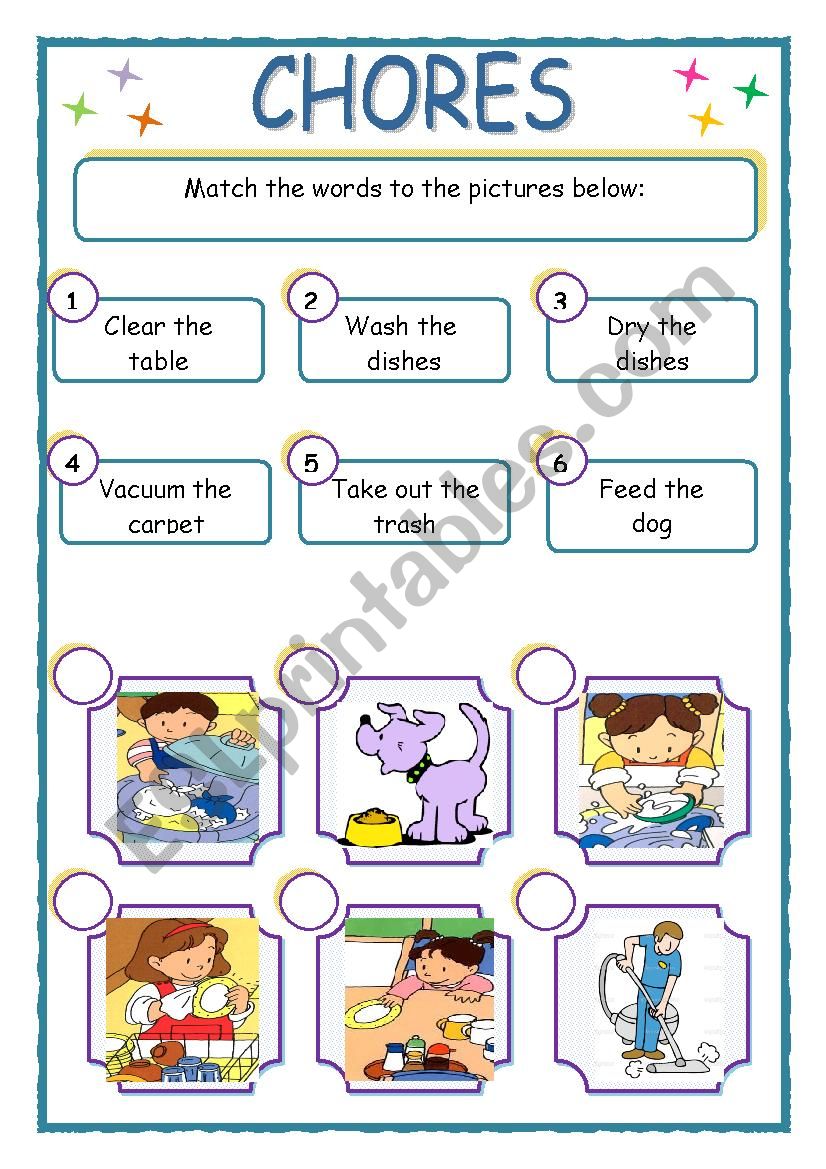 Chores worksheet