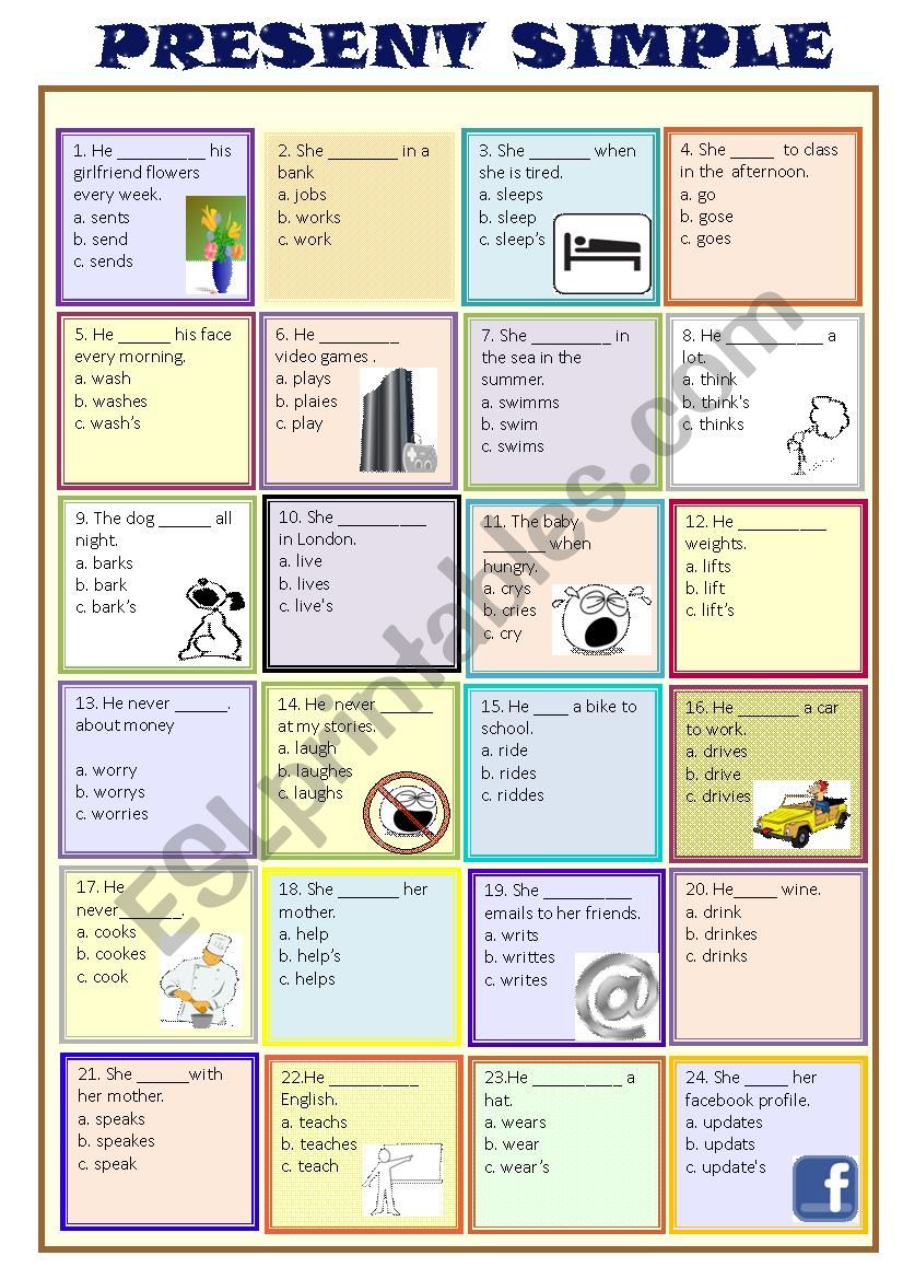 Present Simple - Third Person worksheet