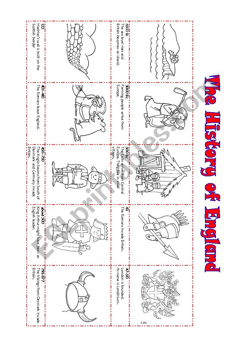 The History of  England worksheet