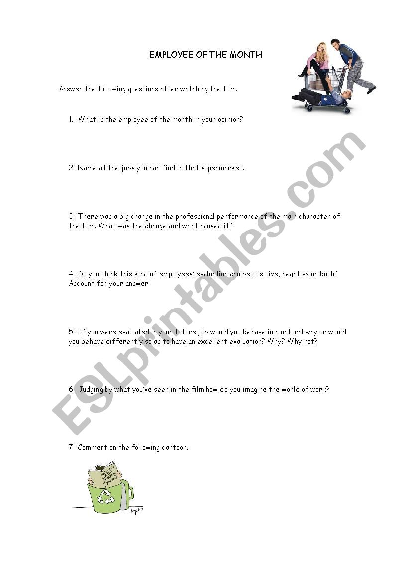 Employee of the Month worksheet