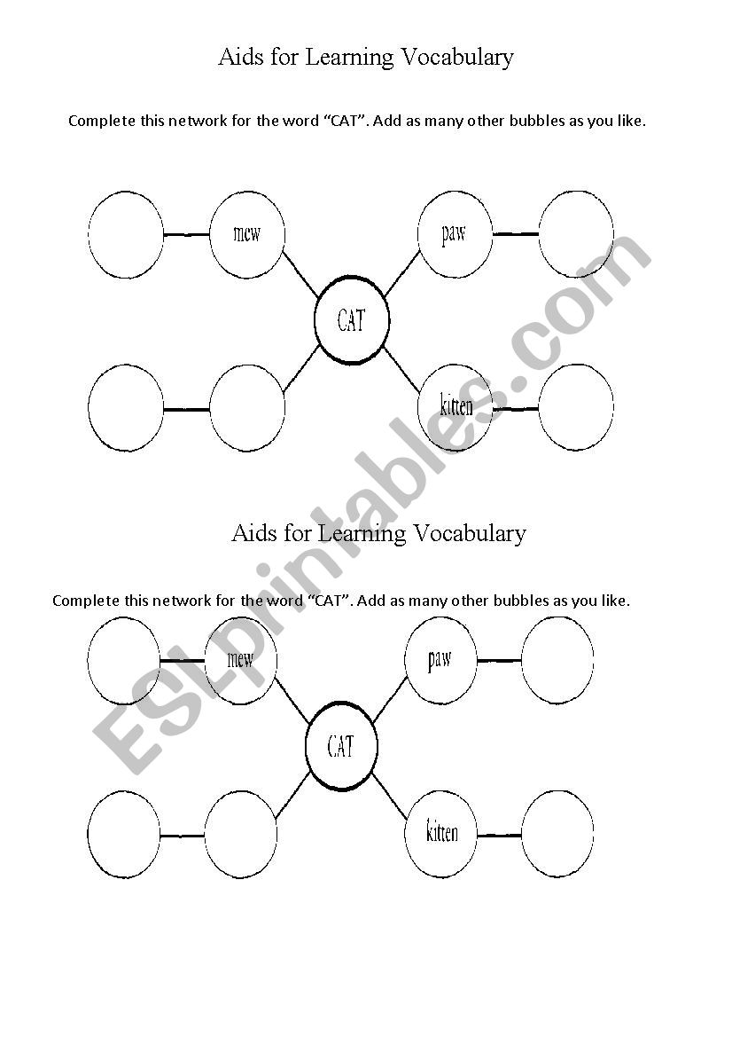Network of a Word  worksheet