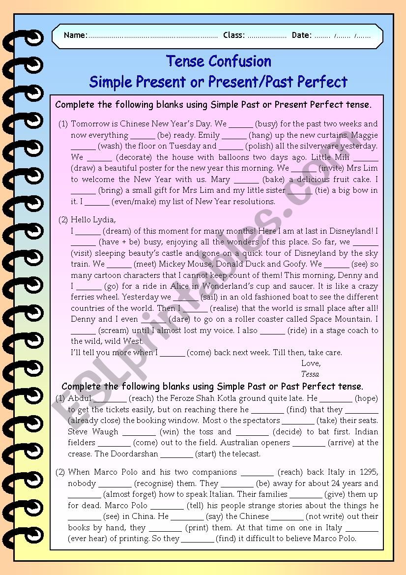 Tense Confusion Simple Past or Present/Past perfect