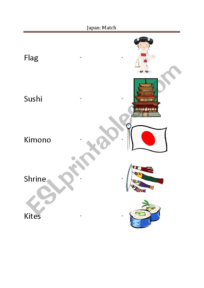 Lets go Japan: Match the words to the pictures