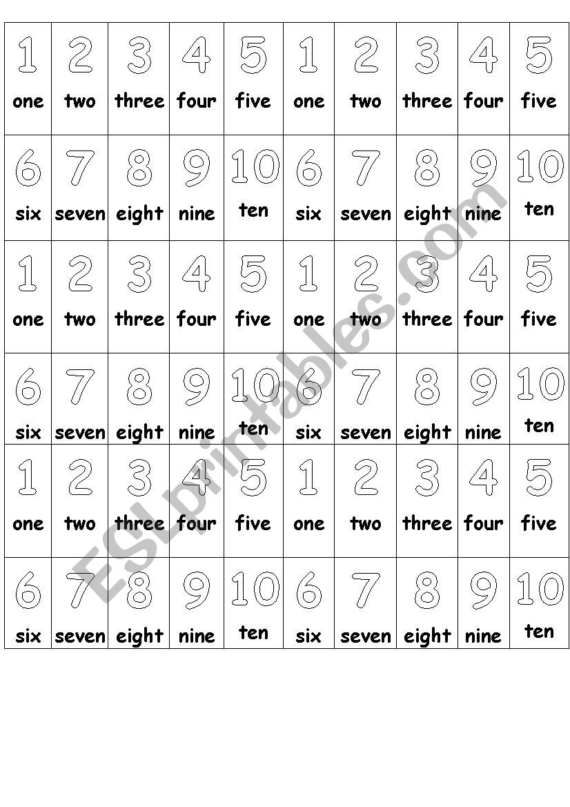 numbers 1-10 worksheet