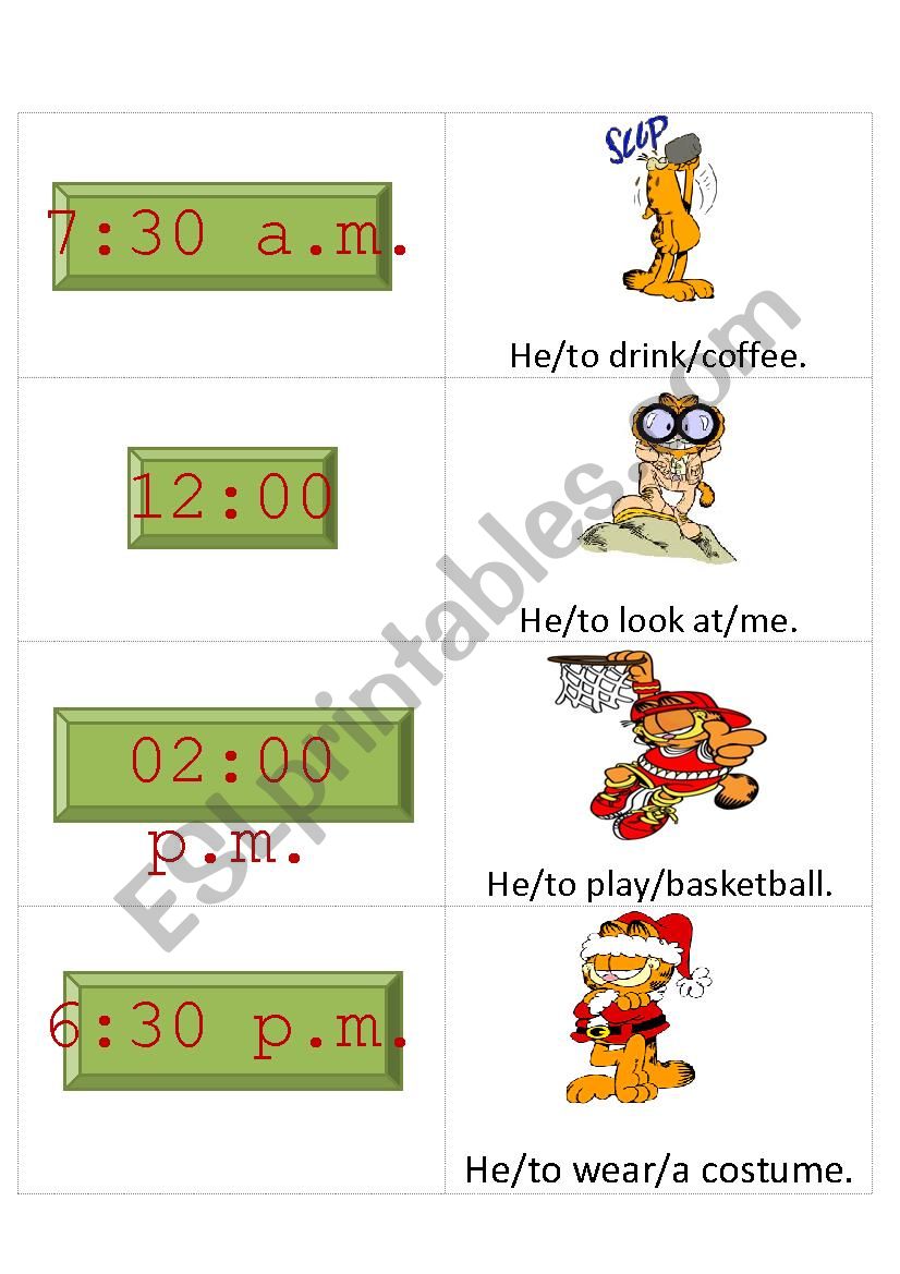 Garfield - time and present continuous