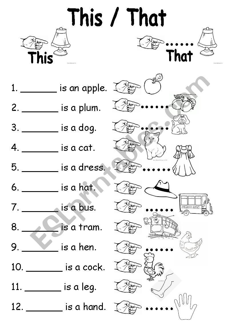 This/That worksheet