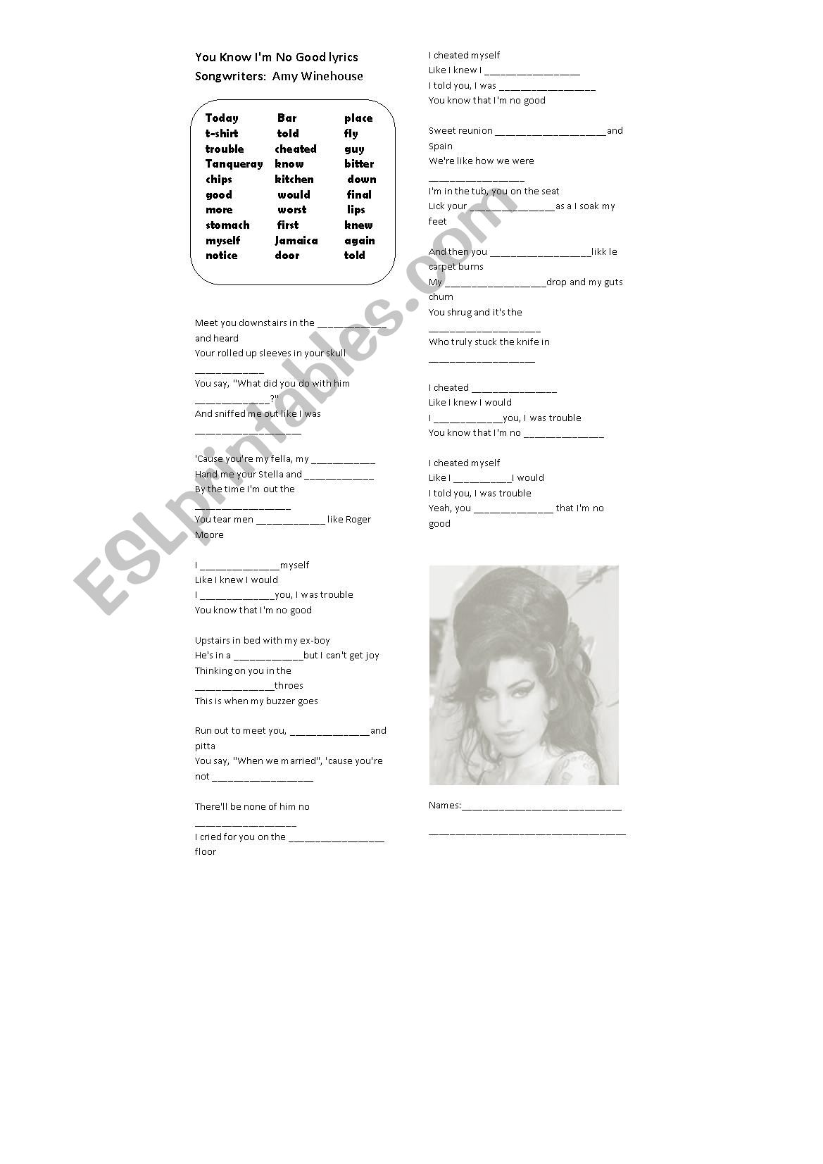 listening comprehencion  worksheet