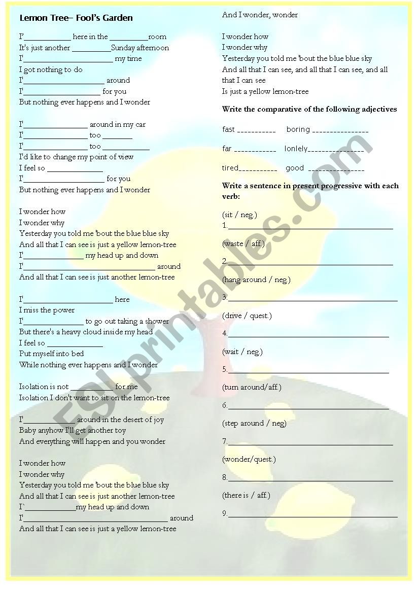 Present Progressive worksheet