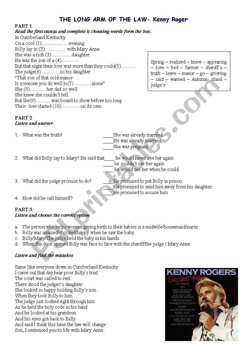 folk music worksheet