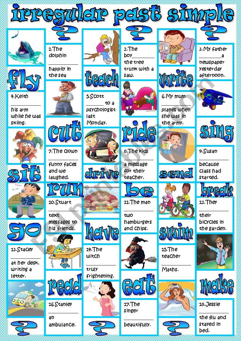 irregular past simple worksheet
