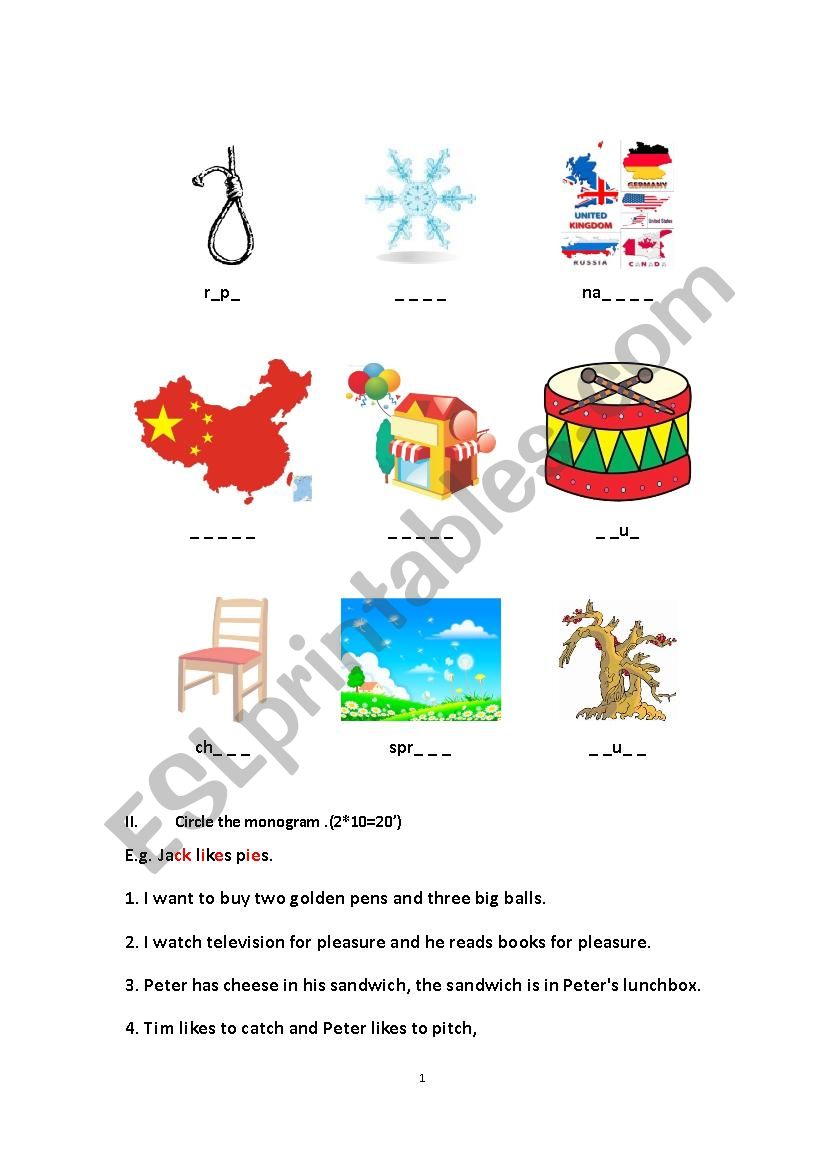 A Series of Phonics Printables Unit 20 2/2