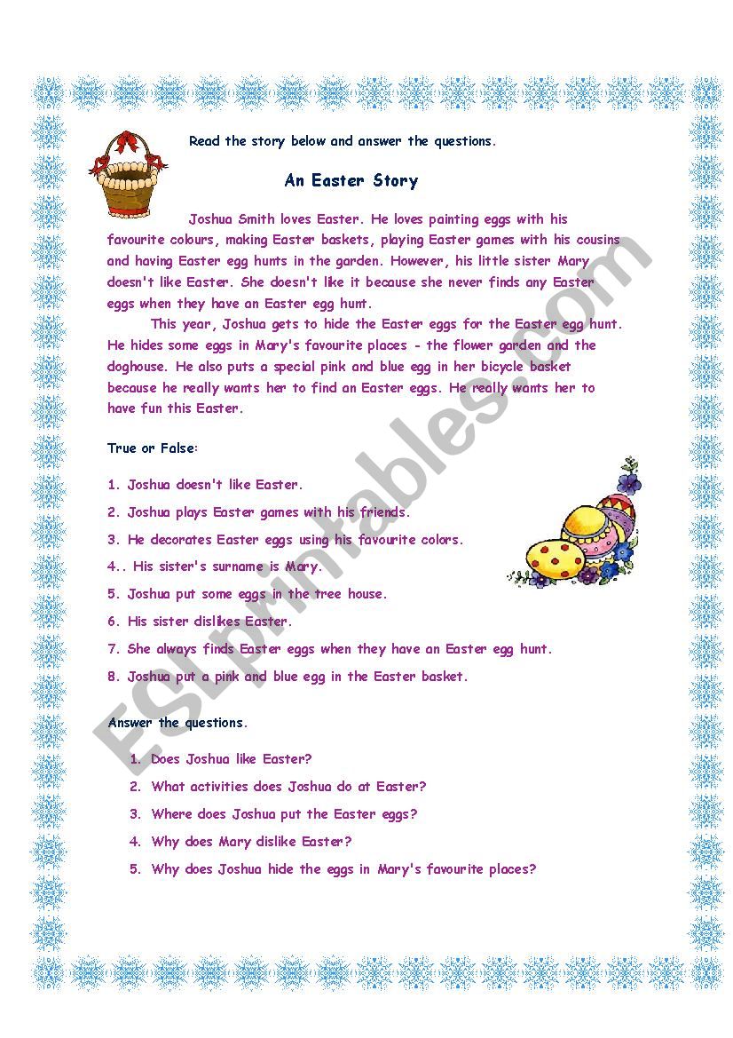 An Easter Story II worksheet