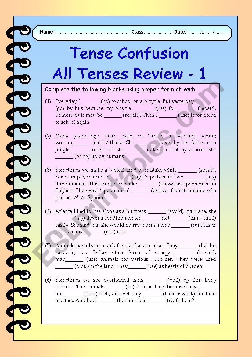 Tense Confusion All Tenses (mixed) Review - 1