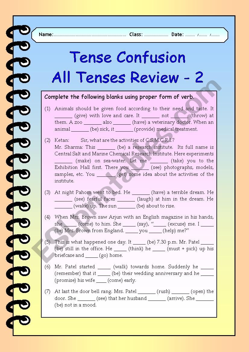 Tense Confusion All Tenses (mixed) Review - 2